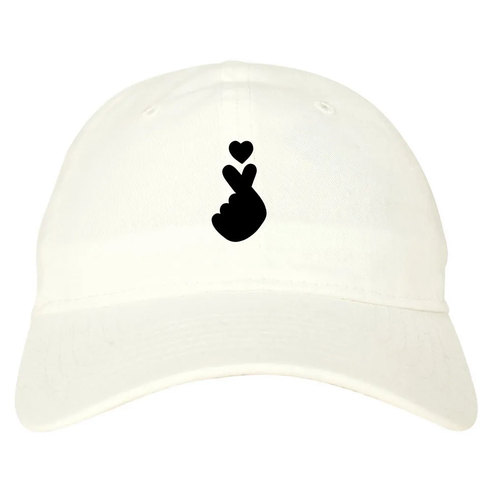 Finger Heart Chest Mens Dad Hat Baseball Cap