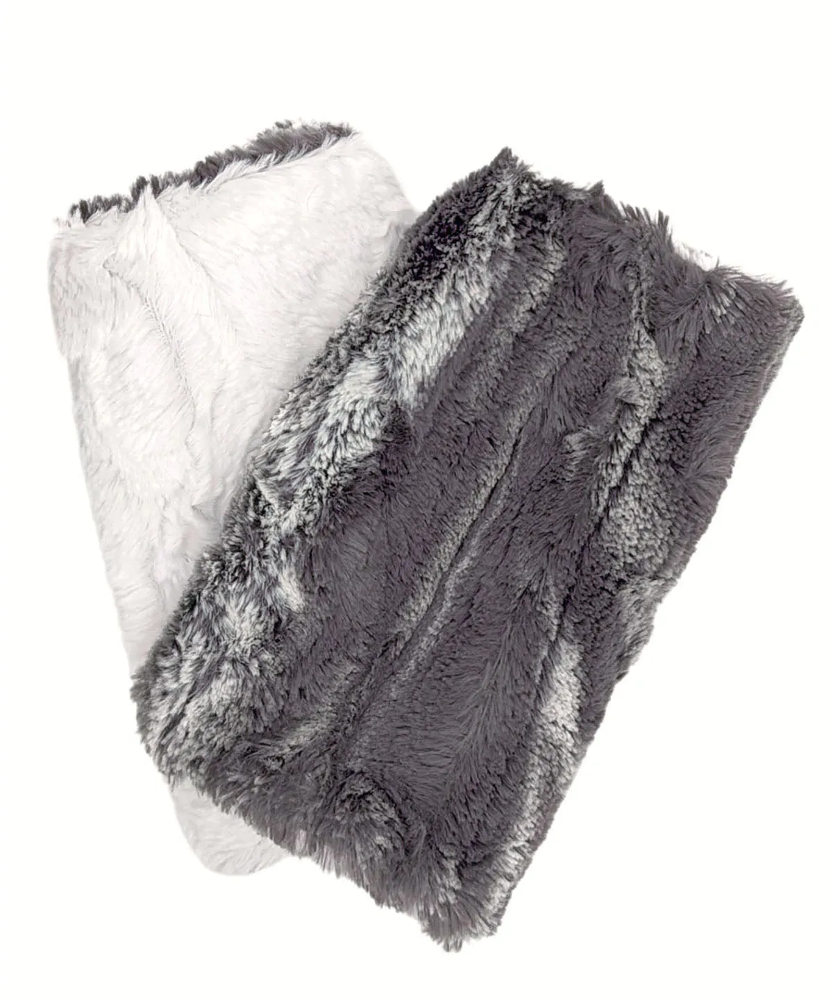 Fingerless Gloves in Marble Dune Faux Furs - Reversible Too