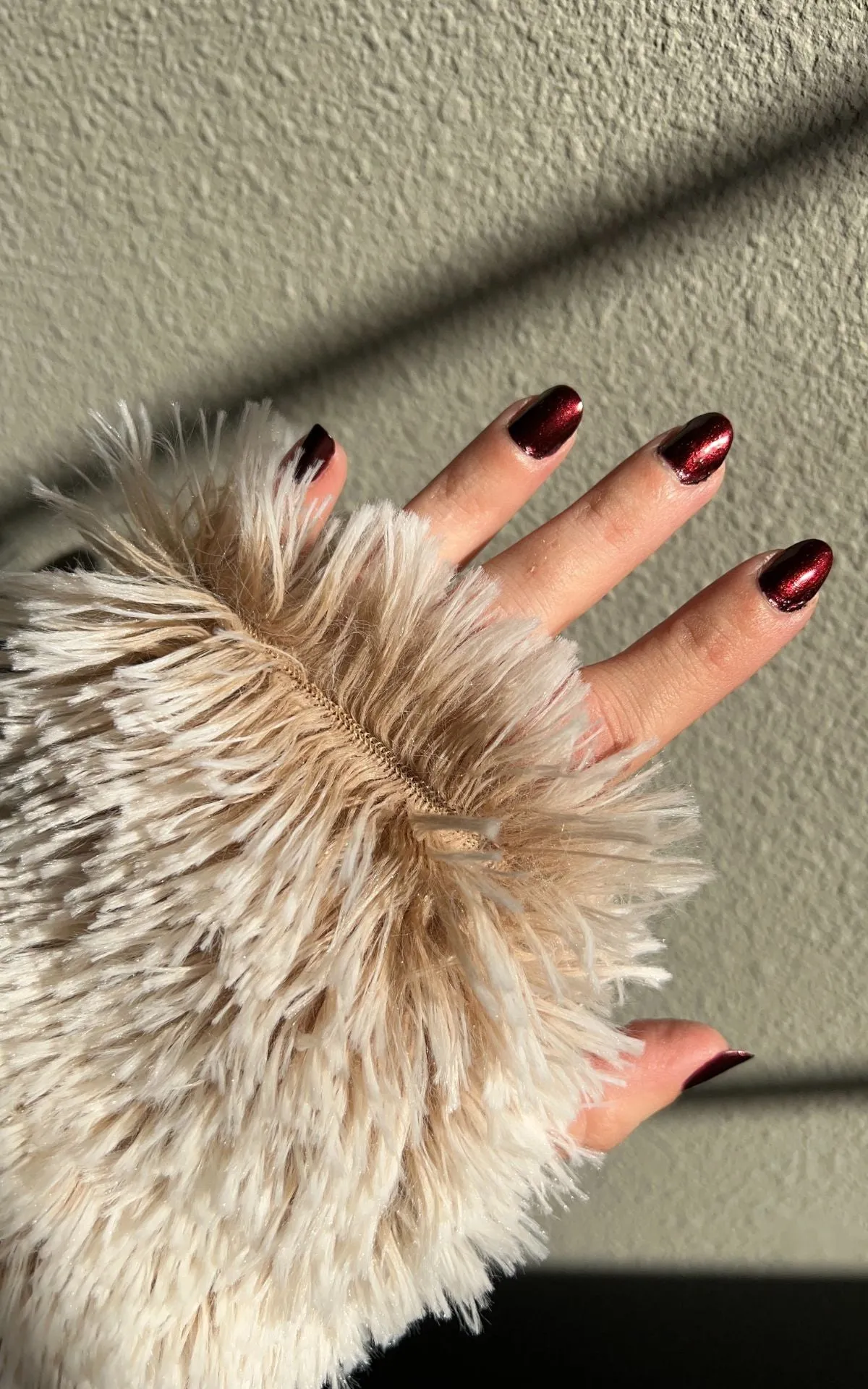 Fingerless / Texting Gloves, Reversible - Fox Faux Fur