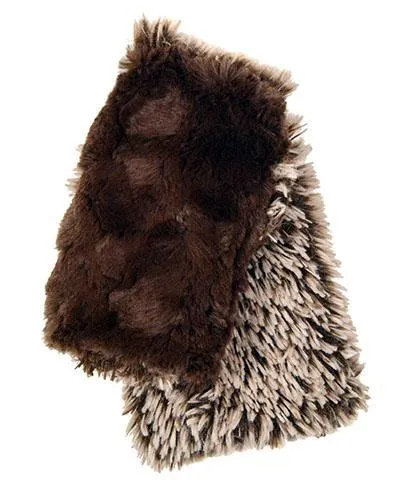 Fingerless / Texting Gloves, Reversible - Fox Faux Fur