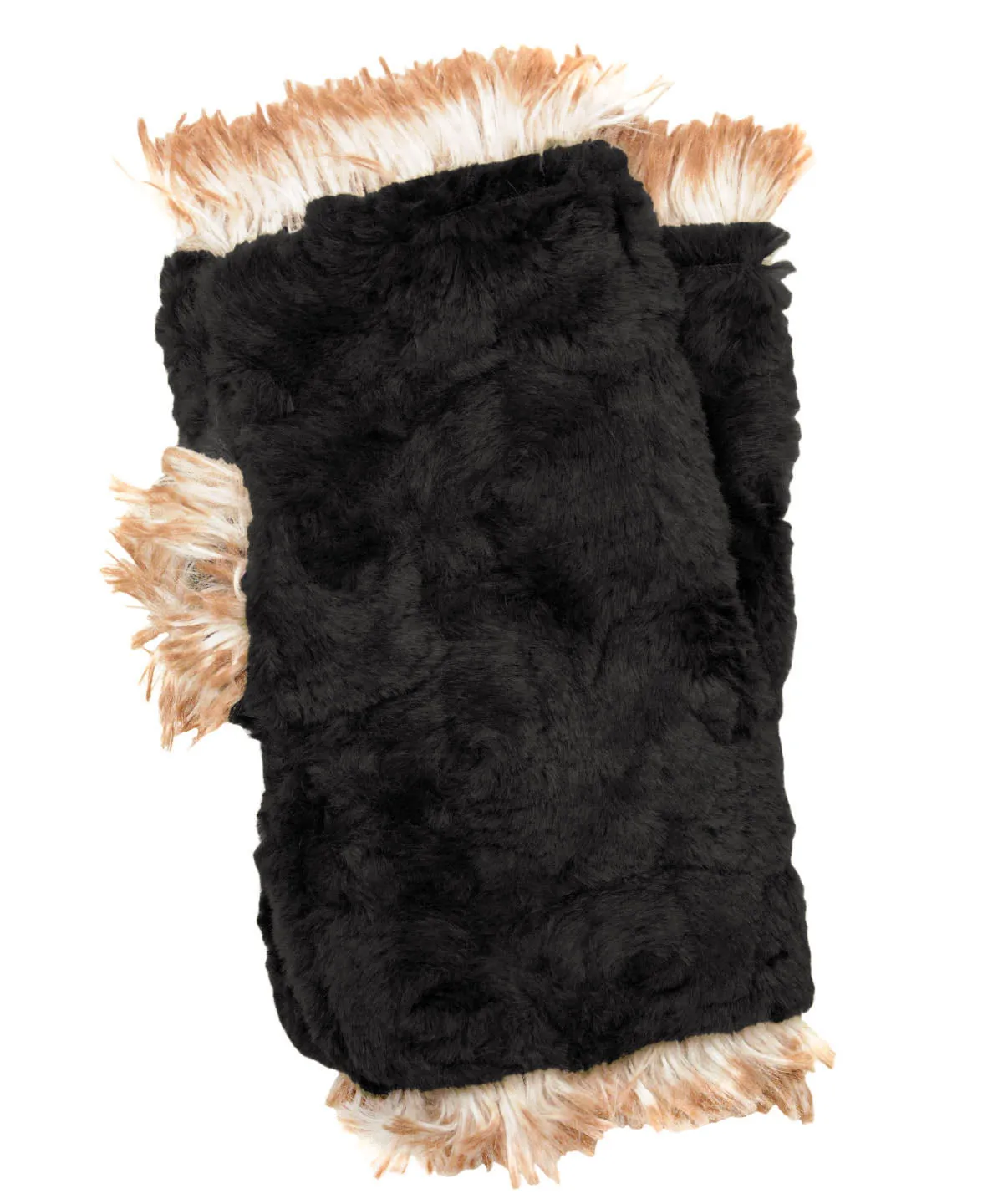 Fingerless / Texting Gloves, Reversible - Fox Faux Fur