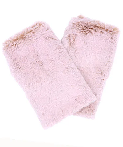 Fingerless / Texting Gloves, Reversible - Frosted Faux Furs