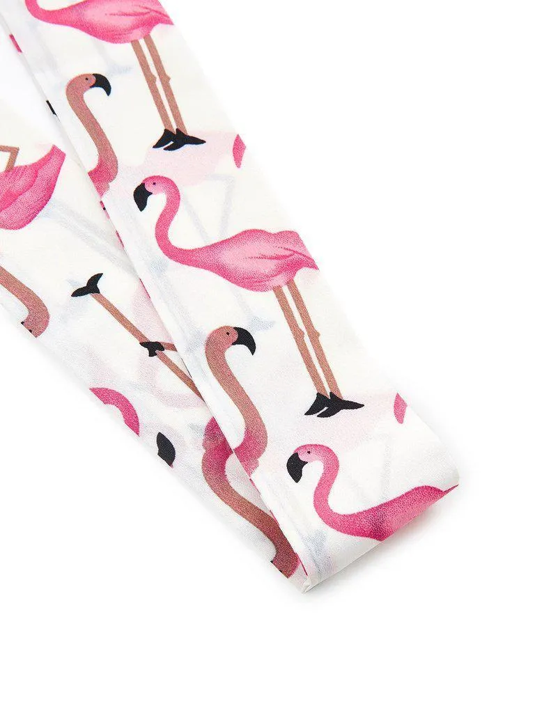 Flamingo Print Skinny Scarf