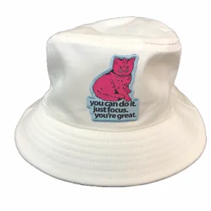 Focus Cat Bucket Hat - Ecru