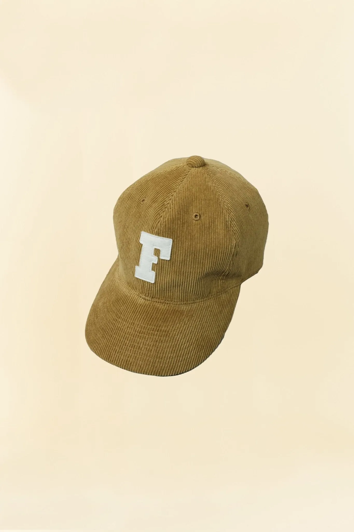 Fullcount 6 Panel Cords Baseball Cap 'F' Patch - Camel