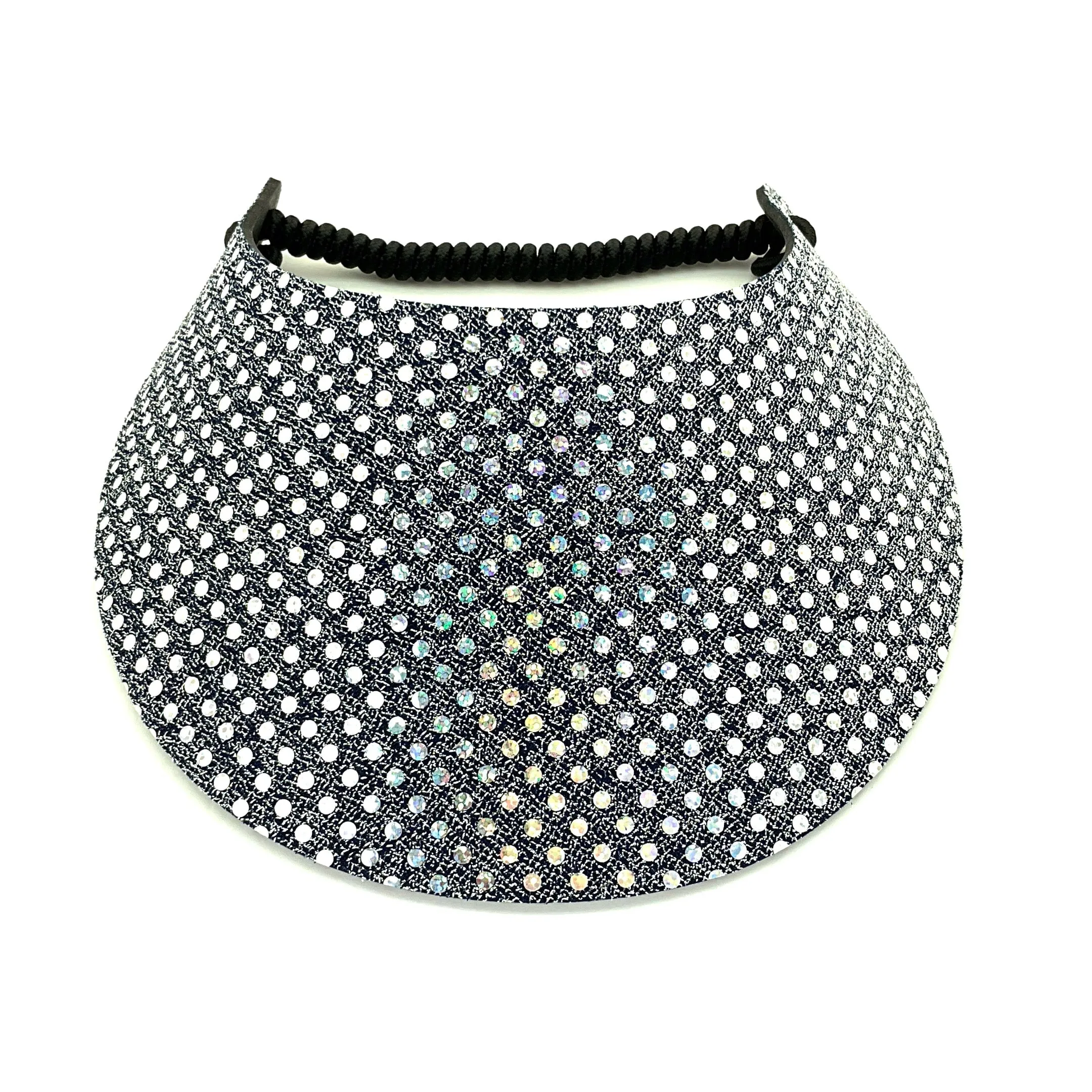 Glitz Patterns, White, Black and Silver Foam Sun Visor