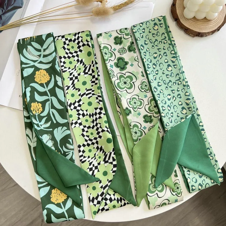 Green Satin Scarf