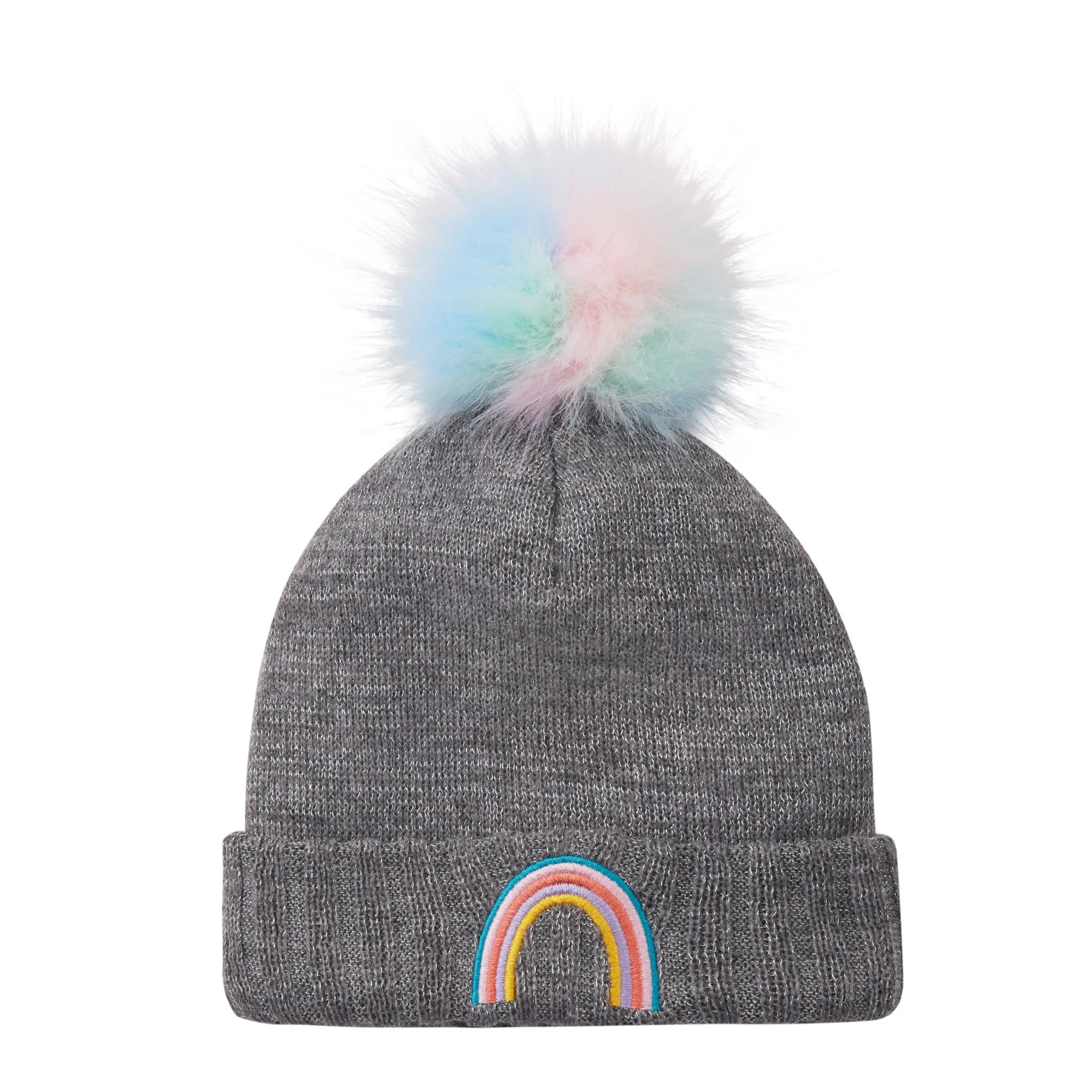 Grey Rainbow Winter Hat & Glove Set