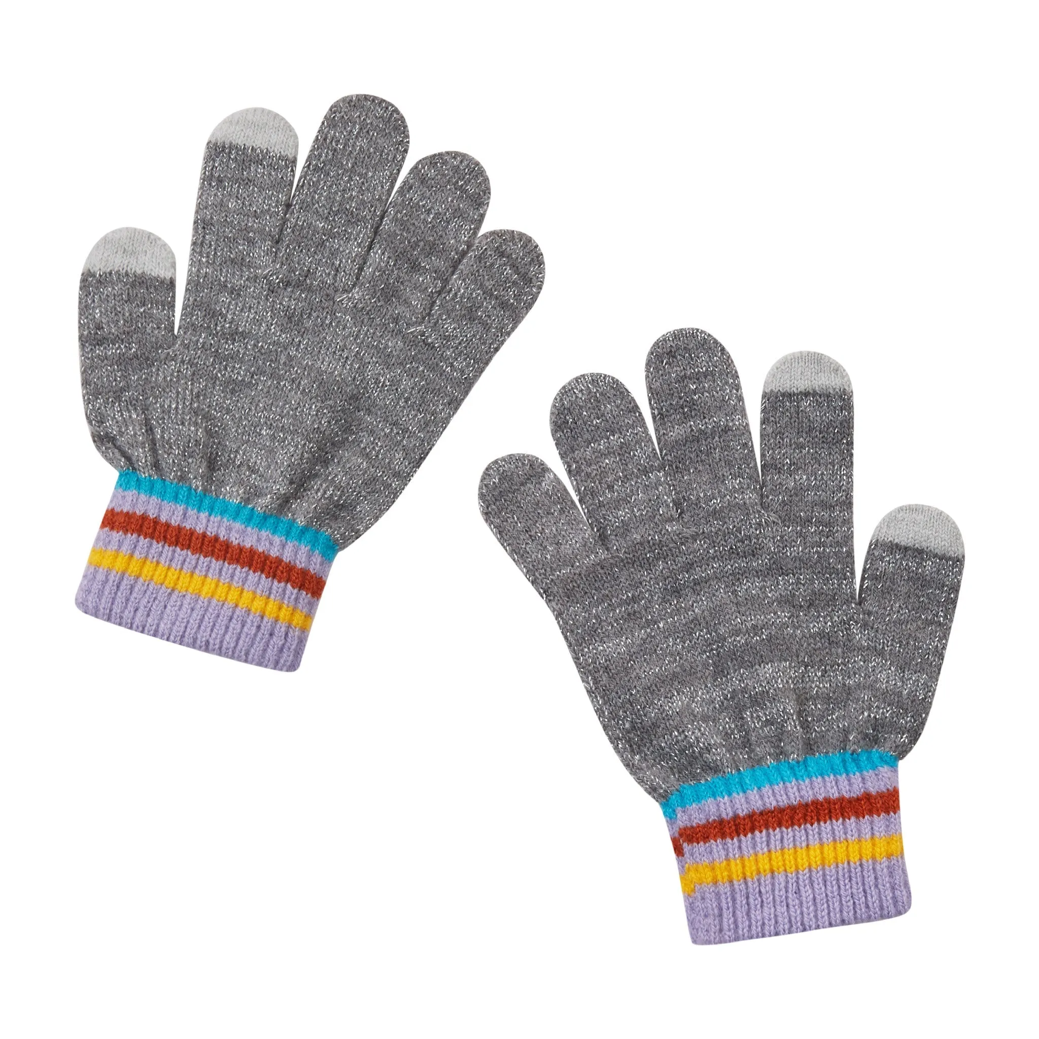 Grey Rainbow Winter Hat & Glove Set