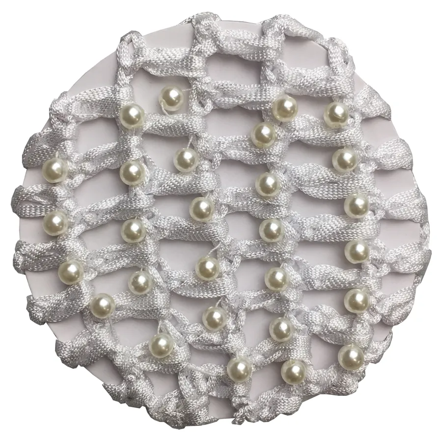 Hamag Pearl Encrusted Crocheted Ribbon Hair Net