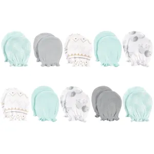 Hudson Baby Cotton Scratch Mittens, Gray Elephant