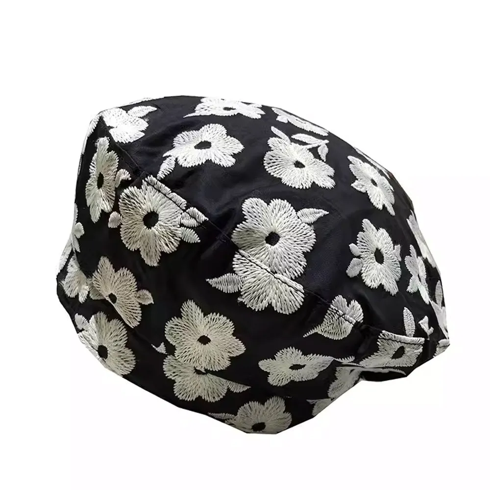 Indie Kid Floral Embroidery Beret Hat