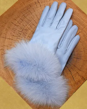 Italian Crafted-Carlisle Leather Gloves with Fox Fur