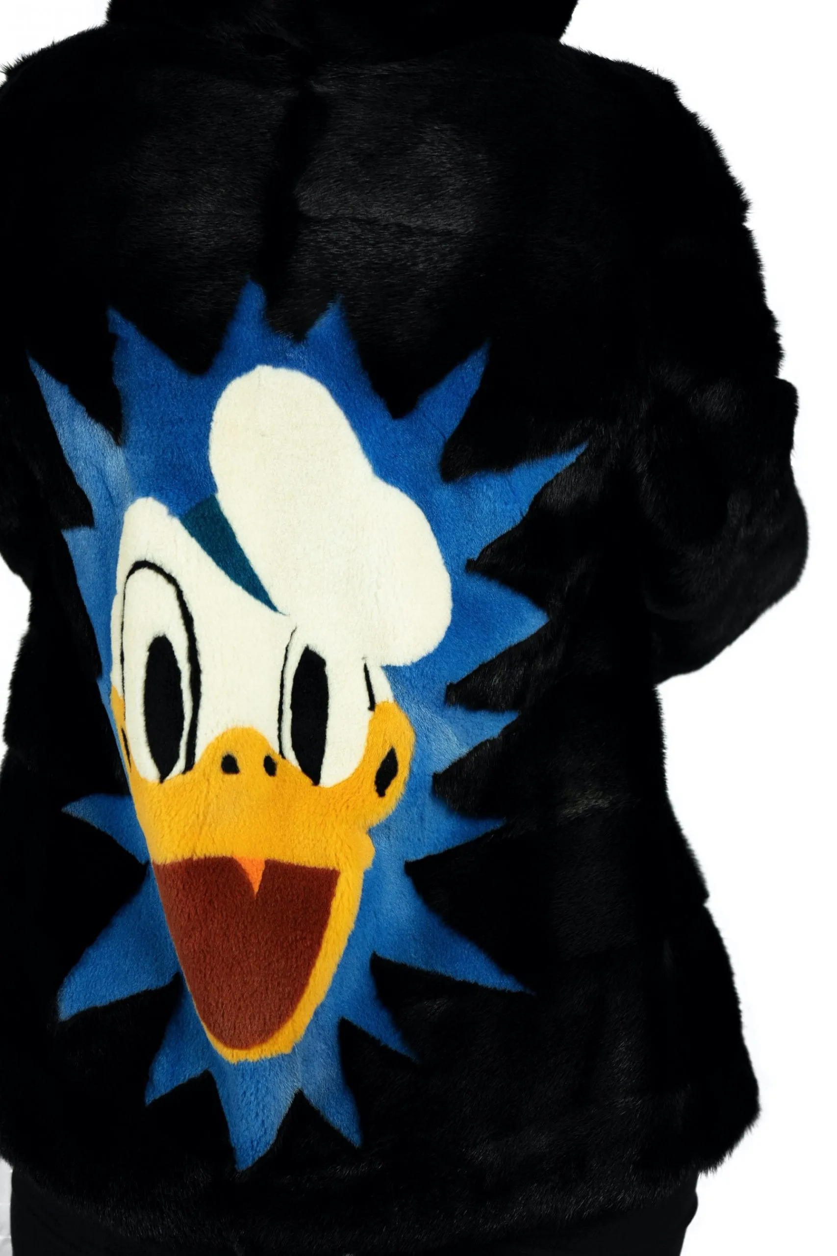 Jacket mink Black with Donald Duck and Hood inlay