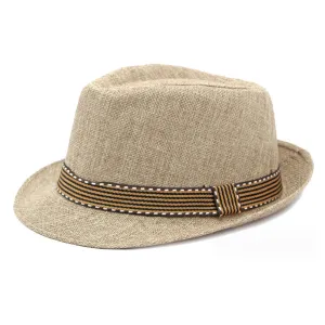 Khaki British Jazz Straw Hat 卡其色英倫爵士草編帽 KCHT2395