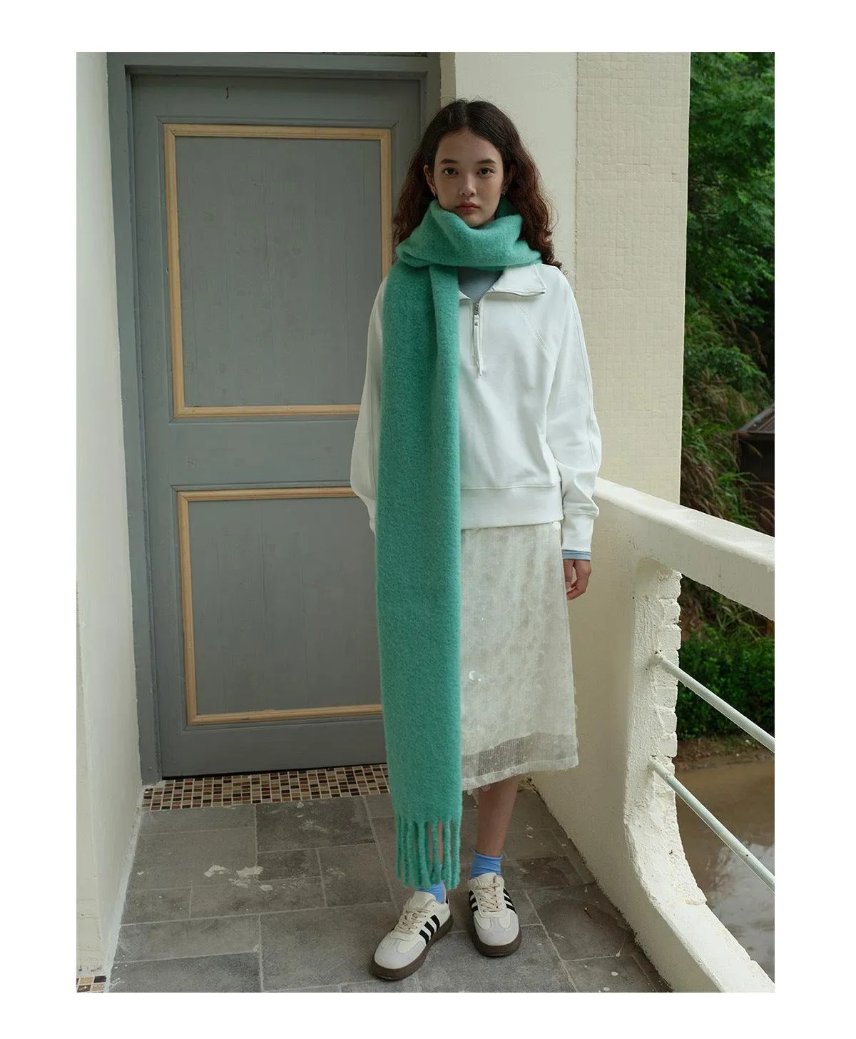 Ladies Solid Color Classic Tassel Soft Scarf YW4012