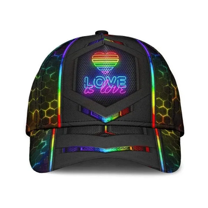 Lesbian Cap, Rainbow Human Beings White Background Lgbt Printing Baseball Cap Hat