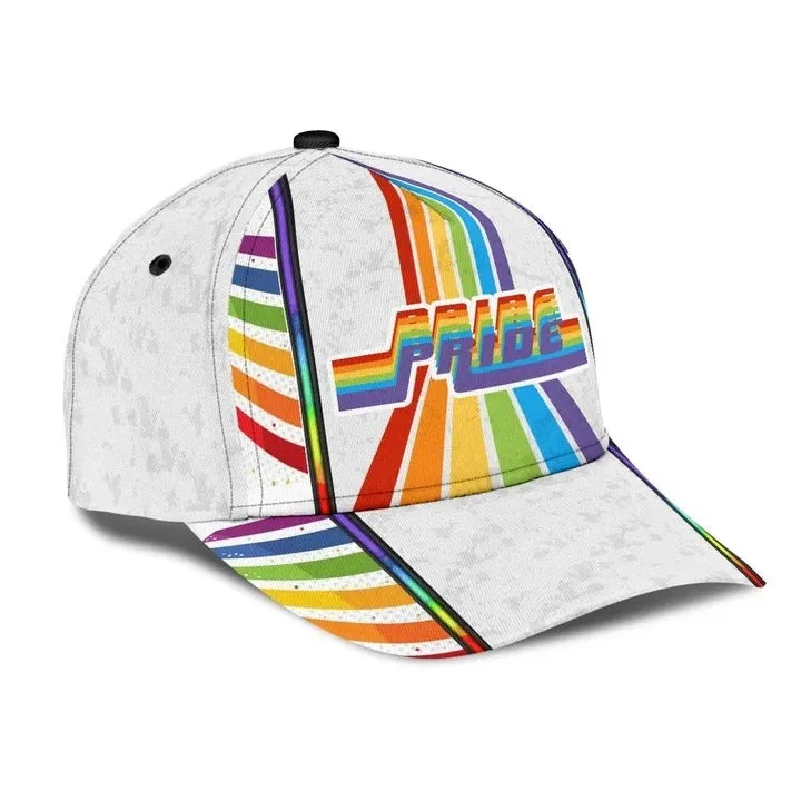 Lesbian Cap, Rainbow Human Beings White Background Lgbt Printing Baseball Cap Hat