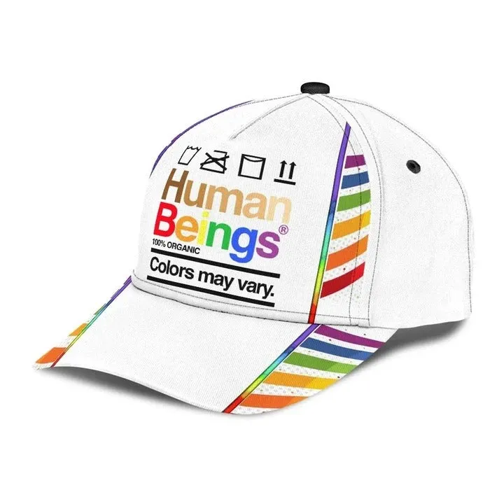 Lesbian Cap, Rainbow Human Beings White Background Lgbt Printing Baseball Cap Hat