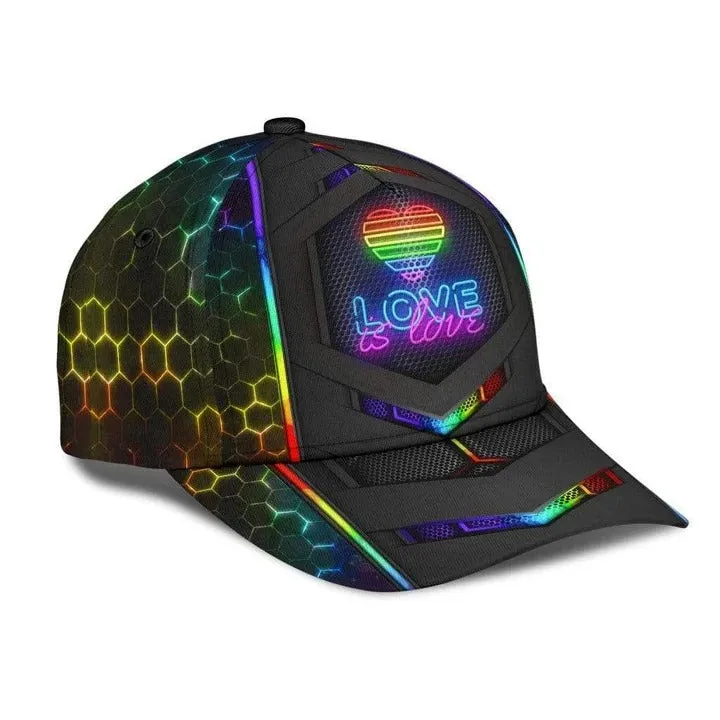 Lesbian Cap, Rainbow Human Beings White Background Lgbt Printing Baseball Cap Hat