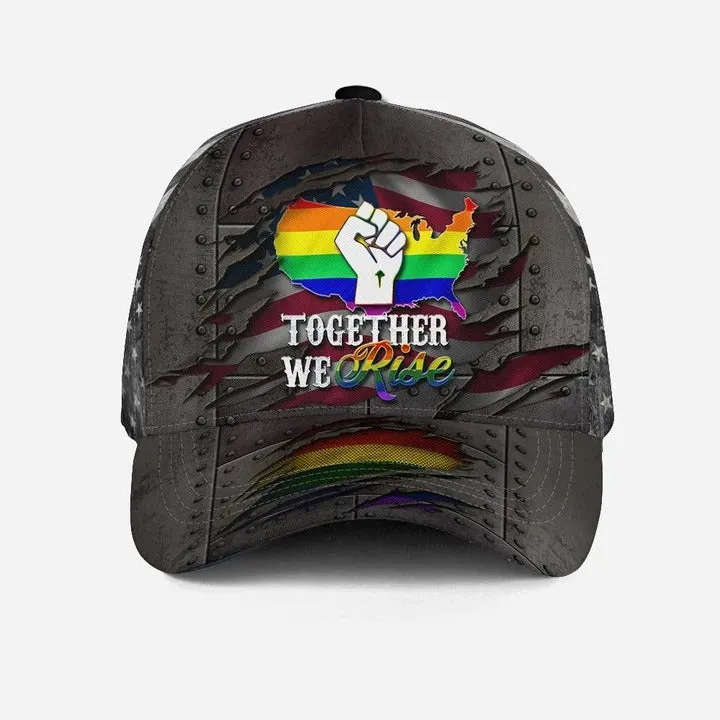 LGBT 3D All Over Printed Baseball Cap Hat Jean Pattern Love Is Love, Classic Cap For Couple Lesbian Gaymer