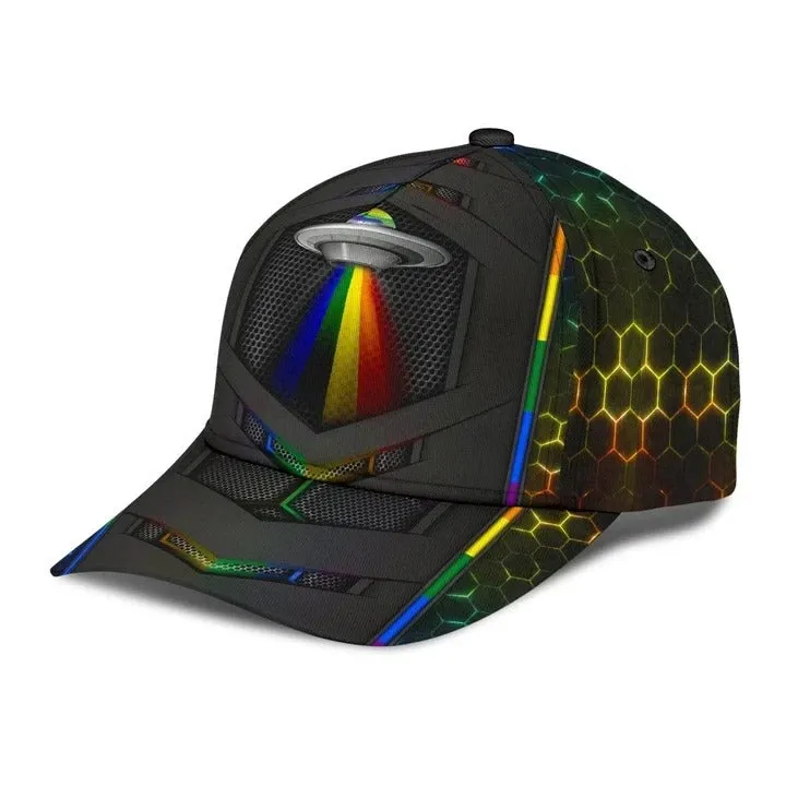 LGBT Cap, Beautiful Lgbt Rainbow Heart Polygon 3D Printing Baseball Cap Hat, Pride Accessories