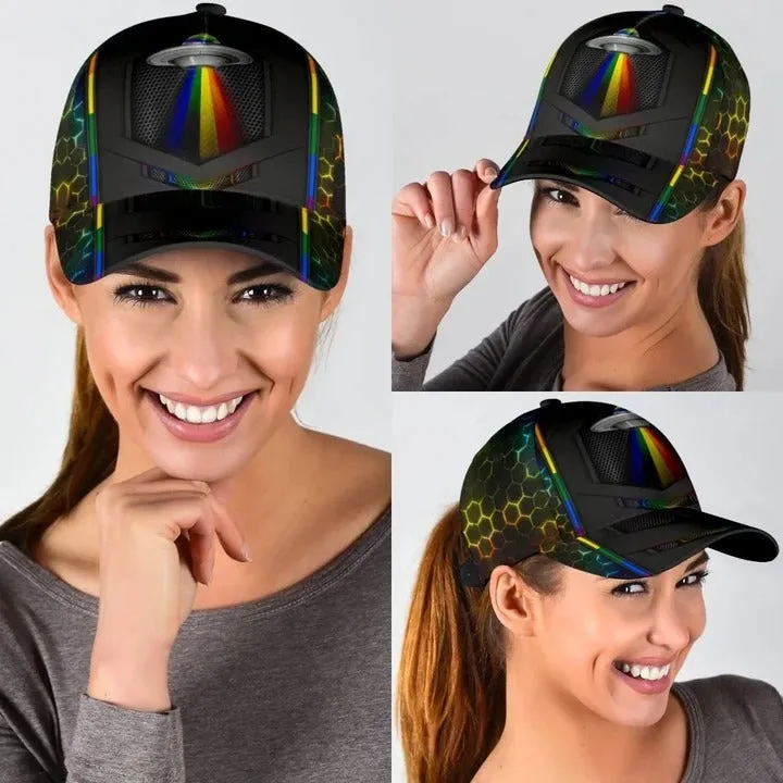 LGBT Cap, Beautiful Lgbt Rainbow Heart Polygon 3D Printing Baseball Cap Hat, Pride Accessories