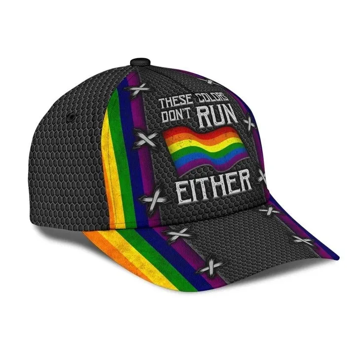 LGBT Pride Cap, These Colors Don't Run Either LGBT Printing Baseball Cap Hat, Pride Accessories