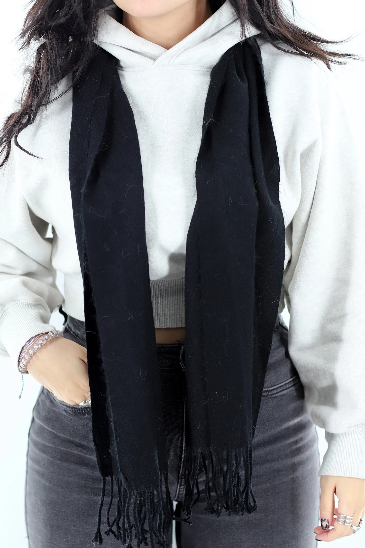 Lightweight Acrylic Scarf - Black