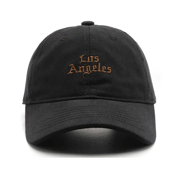 Los Angeles Embroidery Black Adjustable Baseball Cap 洛杉磯刺繡黑色可調節棒球帽 KCHT2424