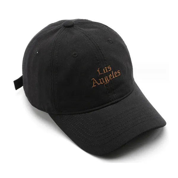 Los Angeles Embroidery Black Adjustable Baseball Cap 洛杉磯刺繡黑色可調節棒球帽 KCHT2424