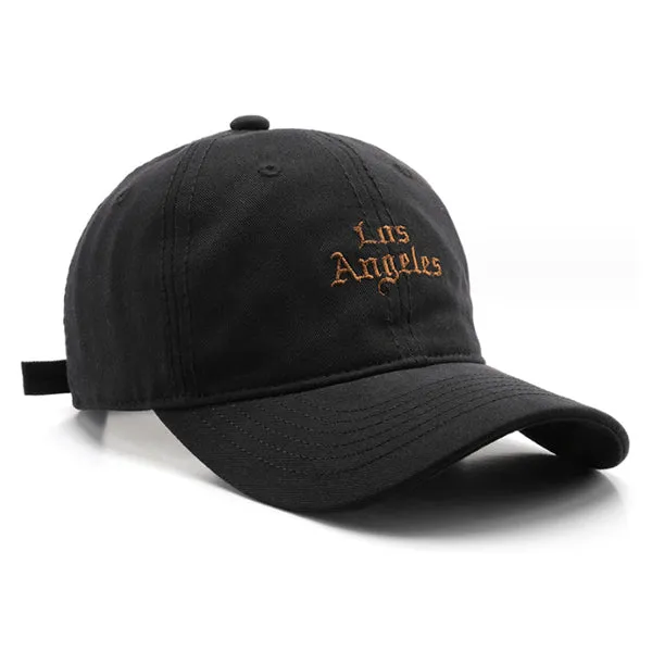 Los Angeles Embroidery Black Adjustable Baseball Cap 洛杉磯刺繡黑色可調節棒球帽 KCHT2424