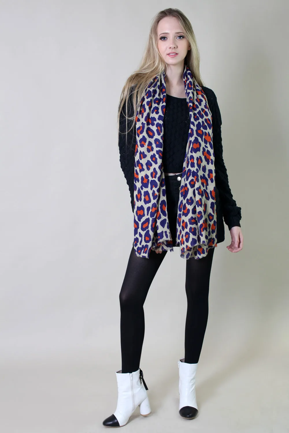 Lucia Leopard Animal Print Scarf