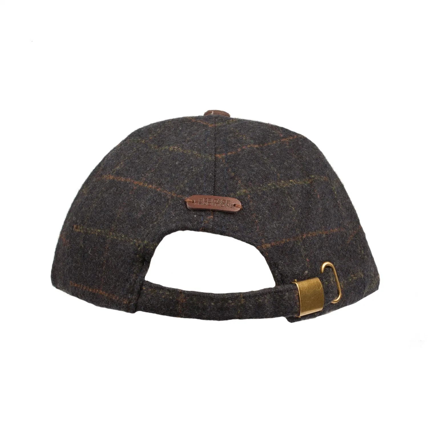 Men's Heritage Traditions Tweed Suede Peak Baseball Cap Blue Check