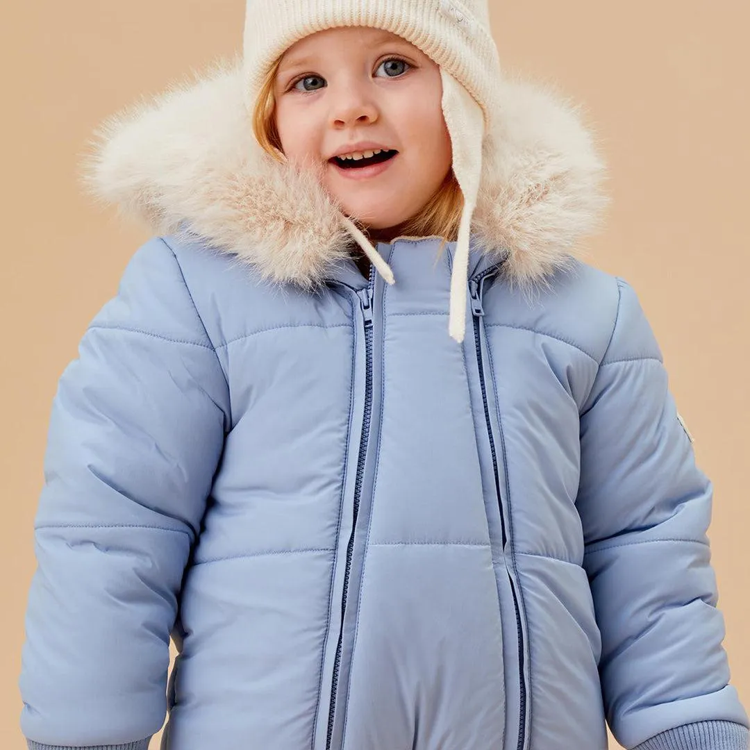 MORI Recycled Waterproof Faux Fur Lined Snowsuit - Blue