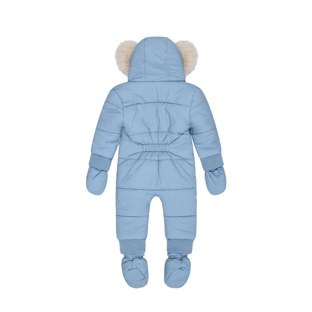 MORI Recycled Waterproof Faux Fur Lined Snowsuit - Blue