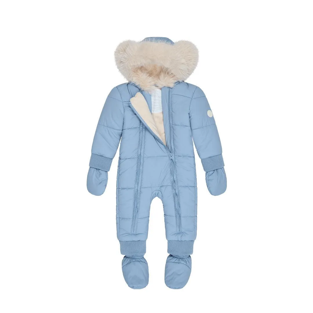 MORI Recycled Waterproof Faux Fur Lined Snowsuit - Blue