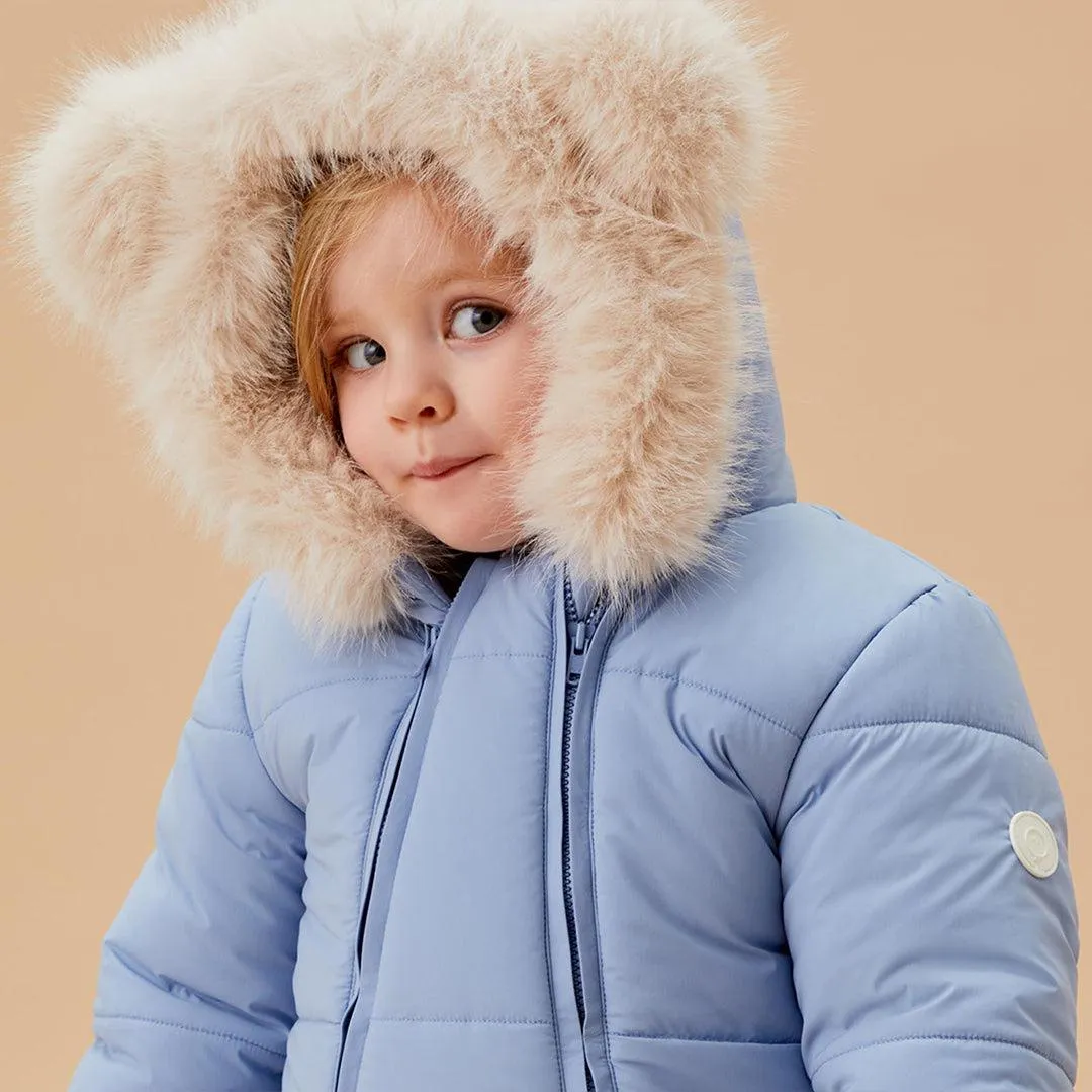 MORI Recycled Waterproof Faux Fur Lined Snowsuit - Blue