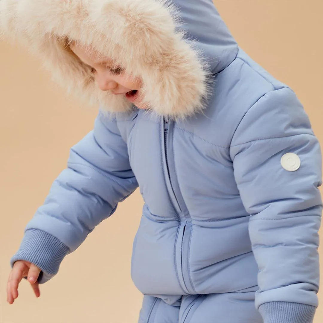 MORI Recycled Waterproof Faux Fur Lined Snowsuit - Blue