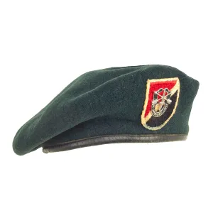 Original U.S. Vietnam War 6th Special Forces Group (Airborne) Green Beret Dated 1966 - Size 6 ⅝