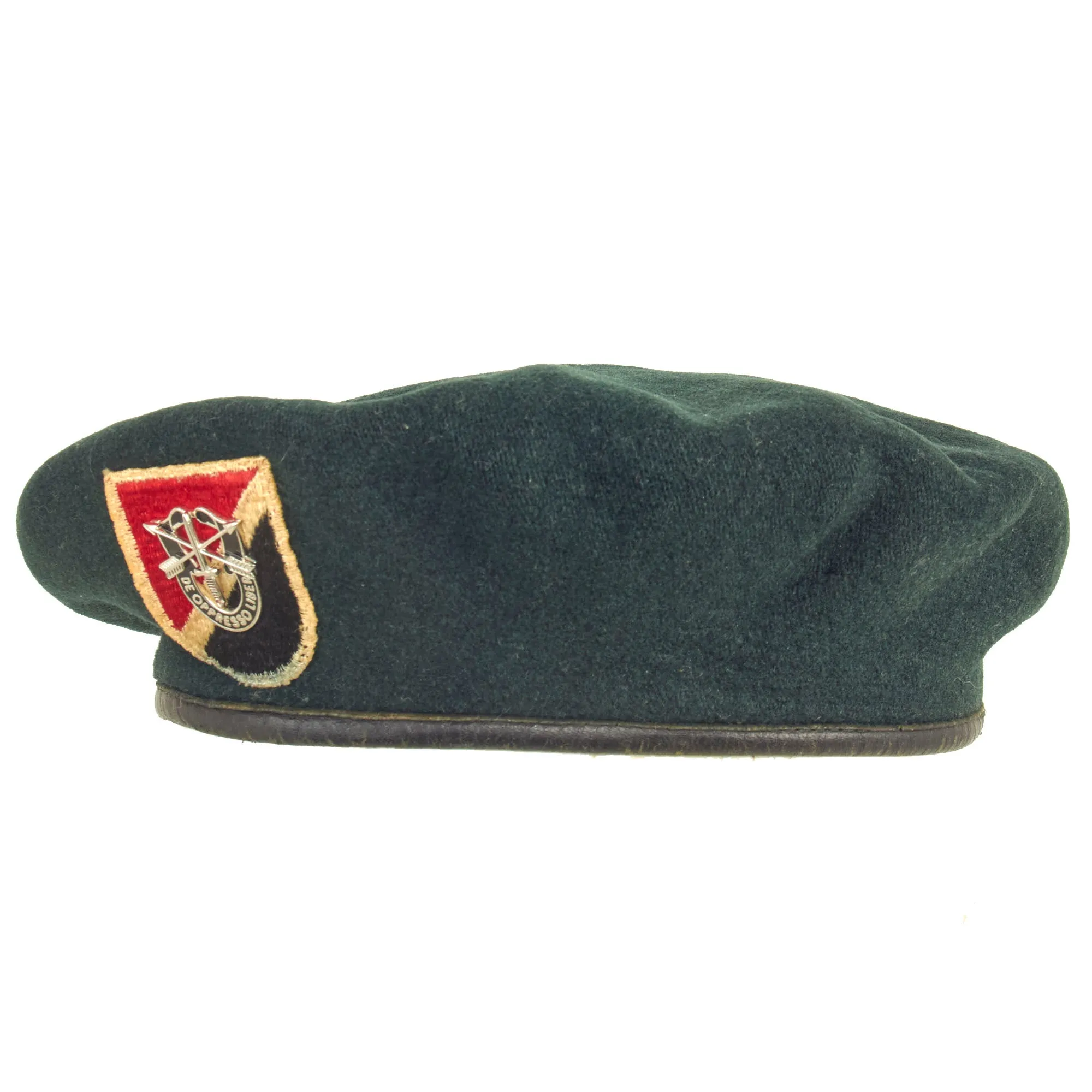 Original U.S. Vietnam War 6th Special Forces Group (Airborne) Green Beret Dated 1966 - Size 6 ⅝