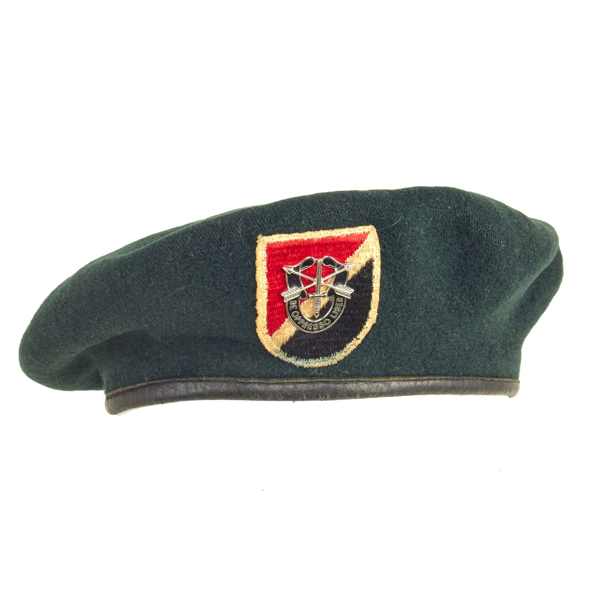 Original U.S. Vietnam War 6th Special Forces Group (Airborne) Green Beret Dated 1966 - Size 6 ⅝