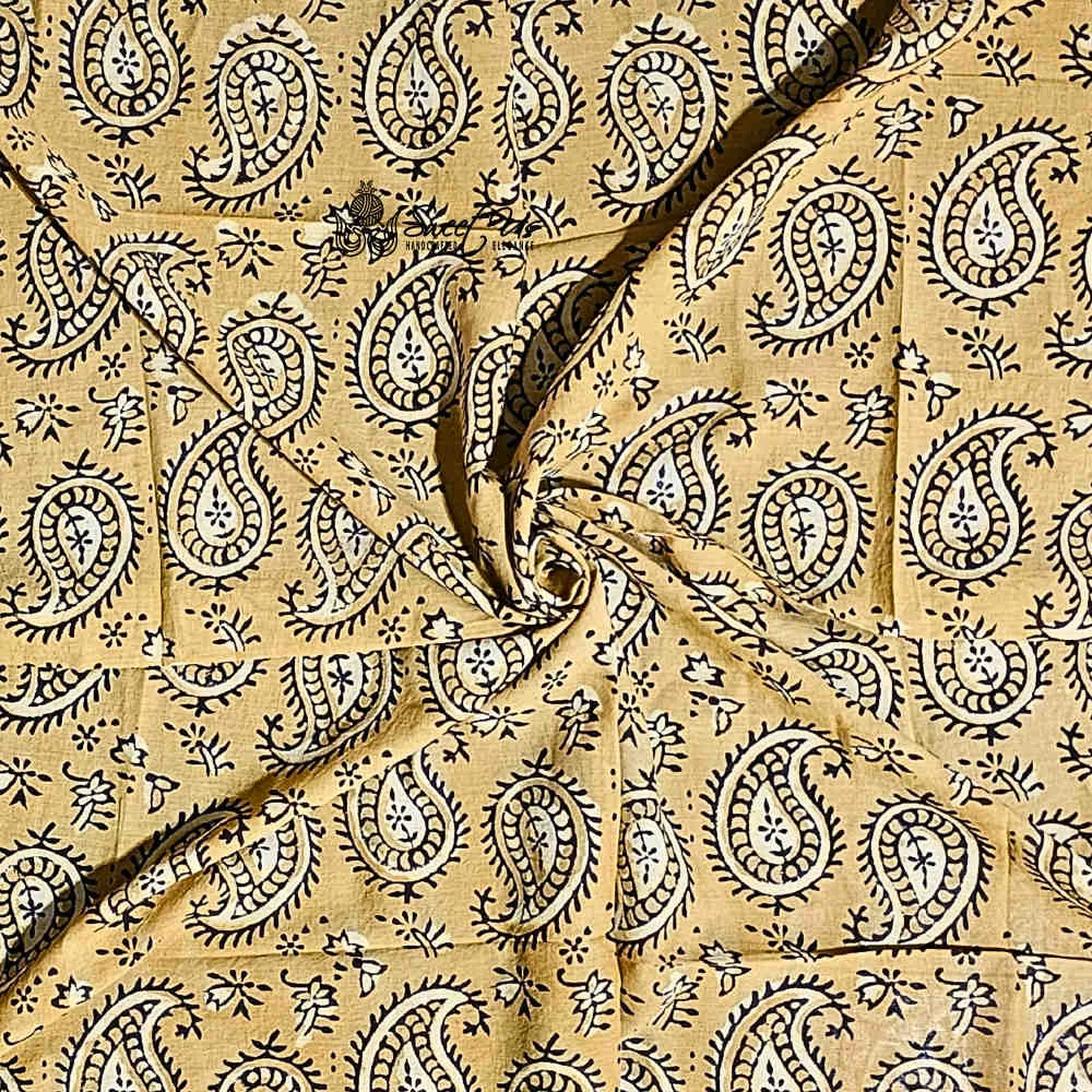 Paisley Splendor Cotton Floral Scarf for Women, Golden Glow