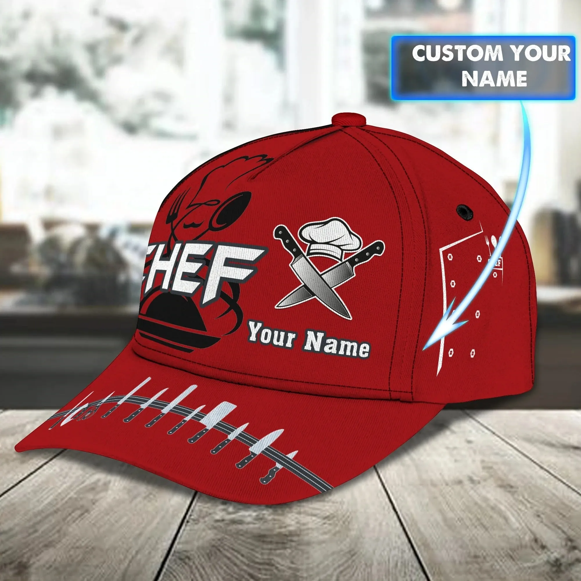 Personalized 3D Full Print Baseball Cap For Chef, Master Chef Classic Cap Hat, Gift For Master Chef