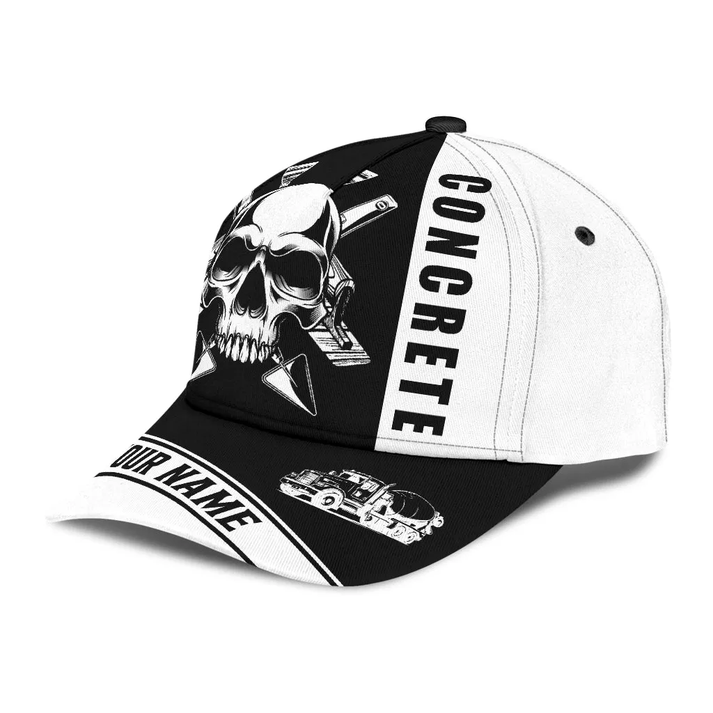 Personalized Concrete Finisher Equipment Skull 3D Full Print Baseball Cap Classic Cap Hat For Men And Women