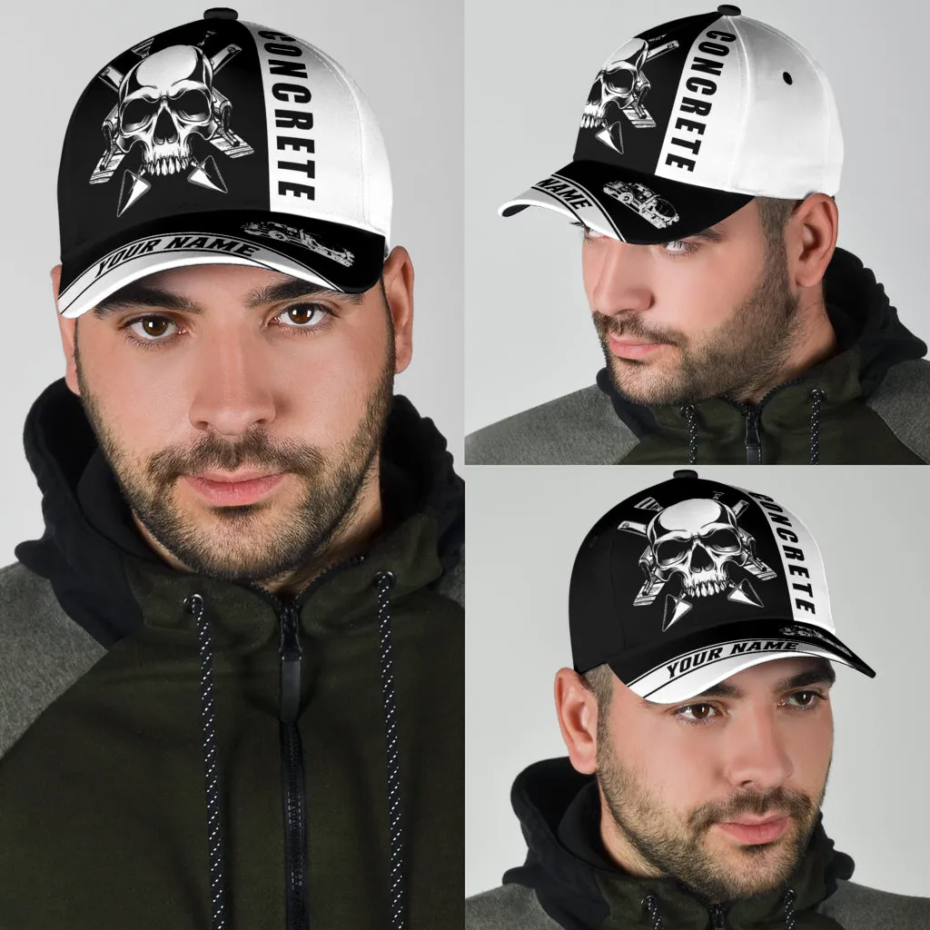 Personalized Concrete Finisher Equipment Skull 3D Full Print Baseball Cap Classic Cap Hat For Men And Women