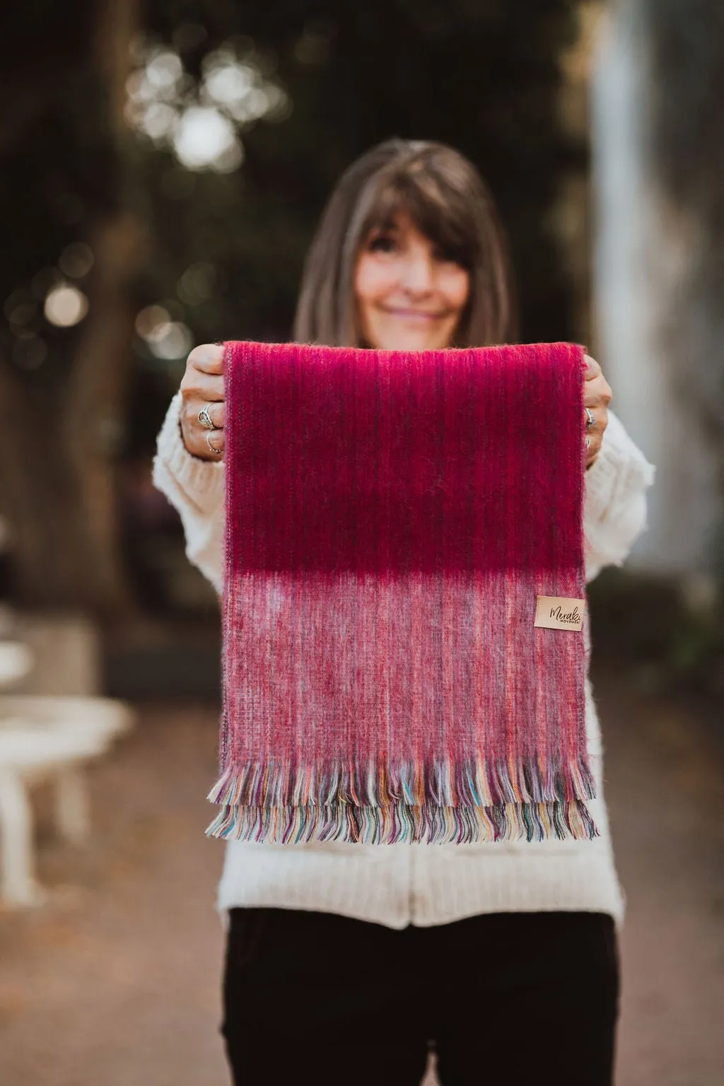 Pink Ombre Alpaca Scarf