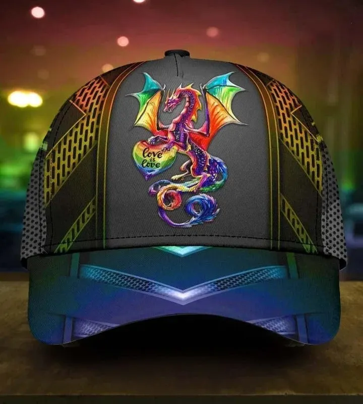 Pride Cap 3D Cap For Lgbt Gift, Show Off Your True Color Dragon Lgbt Printing Baseball Cap Hat