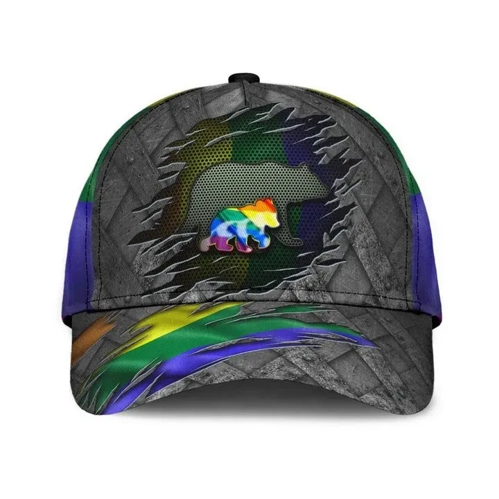 Pride Cap For Gaymer, Mama Bear Family Cool LGBT 3D Printing Baseball Cap Hat, Lesbian Gifts