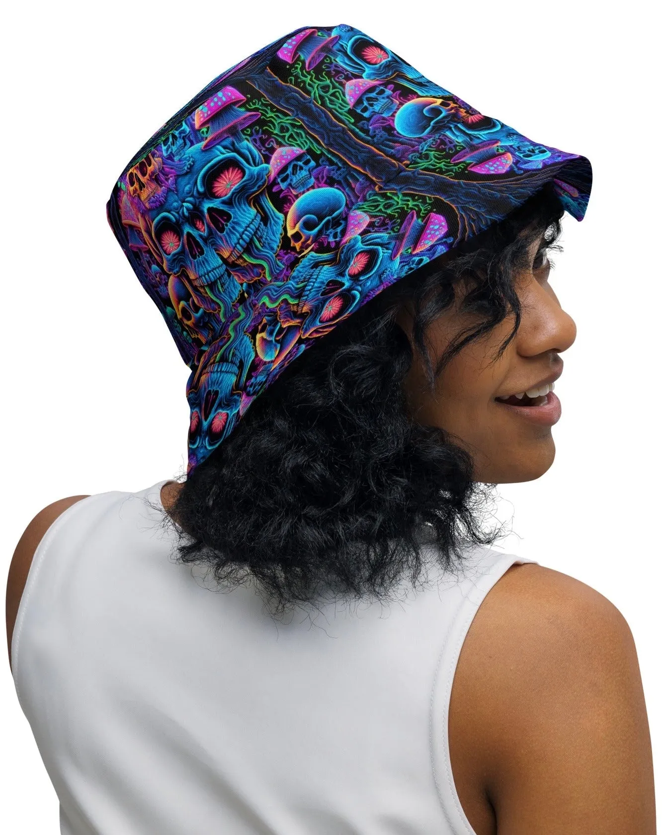 Psychedelic Skull Sanctuary Reversible Bucket Hat